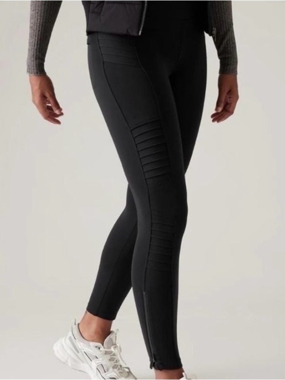 Athleta Delancey Moto Tight Black Leggings Women’s Small EUC